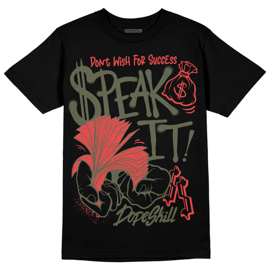 Dunk Mystic Red Cargo Khaki DopeSkill T-Shirt Speak It Graphic Streetwear - Black