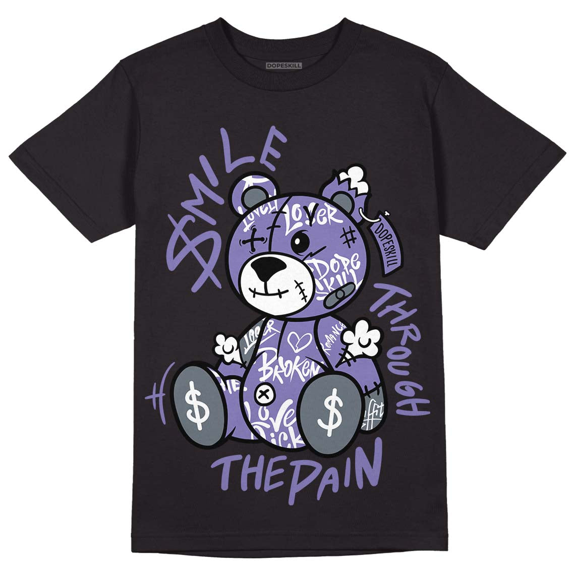 Indigo Haze 5s DopeSkill T-Shirt Smile Through The Pain Graphic – DOPESKILL