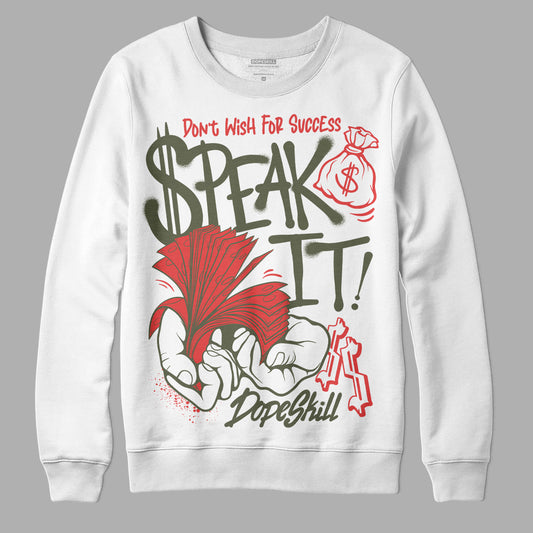 Dunk Mystic Red Cargo Khaki DopeSkill Sweatshirt Speak It Graphic Streetwear - White