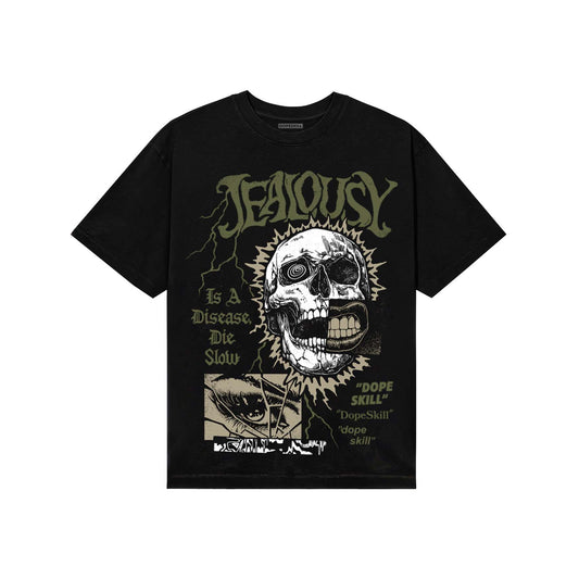 Olive Sneakers DopeSkill T-Shirt Jealousy Graphic Streetwear - Black