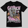 Jordan 4 WMNS “Orchid” DopeSkill T-Shirt Get Rich Graphic Streetwear - Black