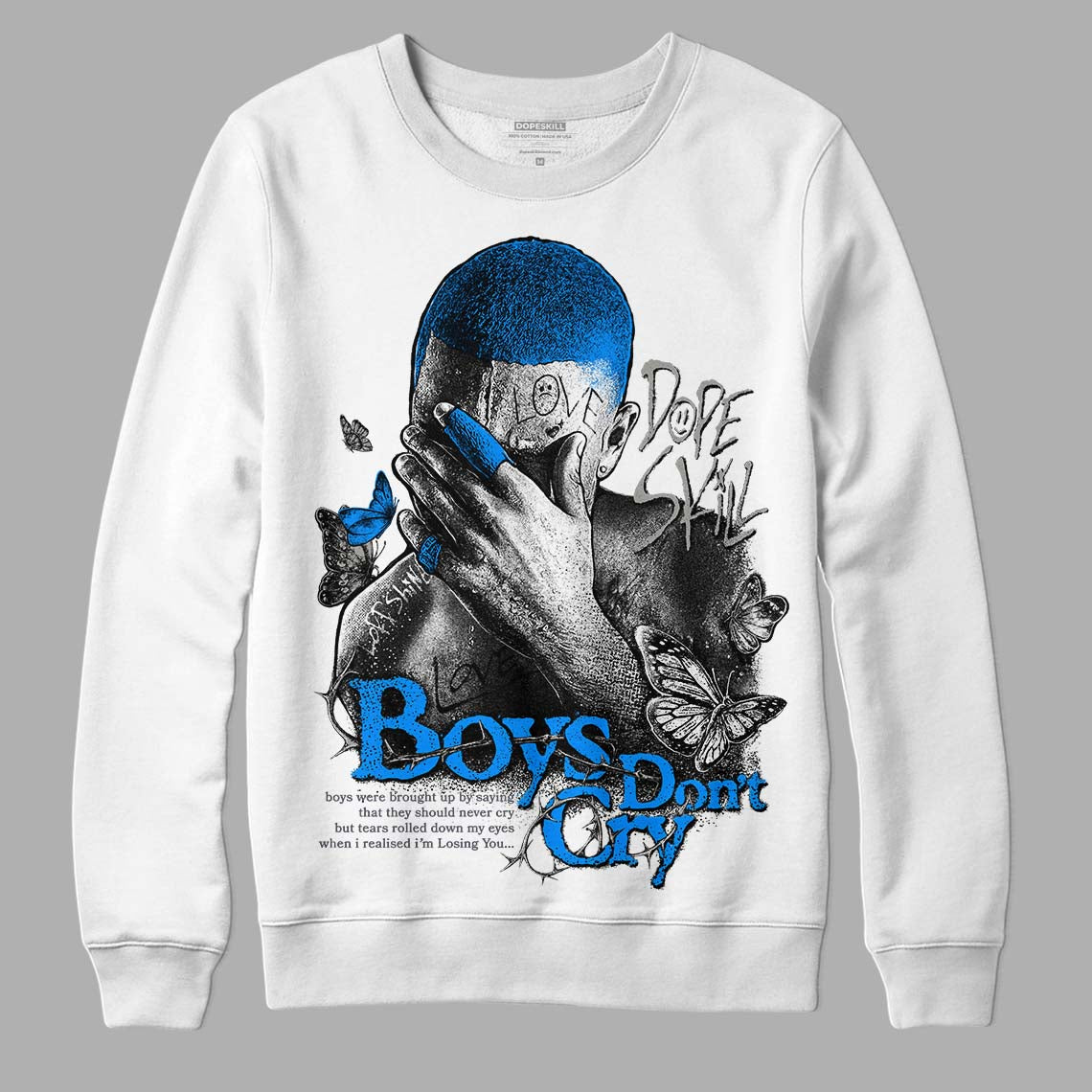 Jordan 6 Retro Cool Grey DopeSkill Sweatshirt Boys Don't Cry Graphic Streetwear - White