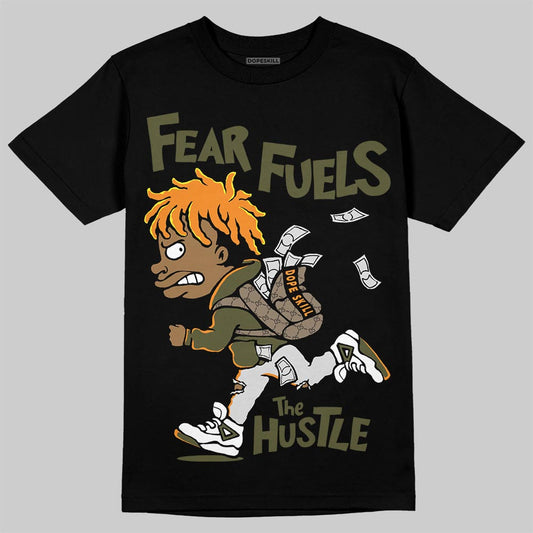 Olive Sneakers DopeSkill T-Shirt Fear Fuels The Hustle Graphic Streetwear - Black