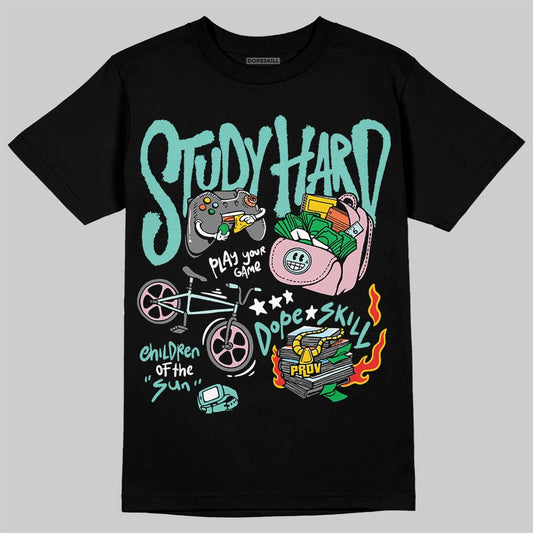 Jordan 11 Low "Igloo" DopeSkill T-Shirt Study Hard Graphic Streetwear - Black