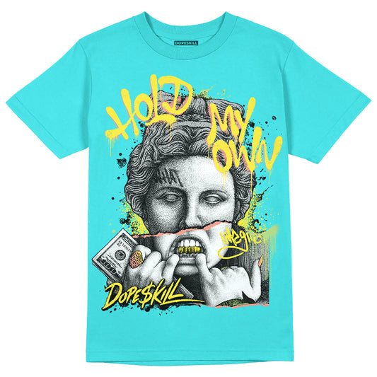 New Balance 9060 “Cyan Burst” DopeSkill Virtual Blue T-Shirt Hold My Own Graphic Streetwear