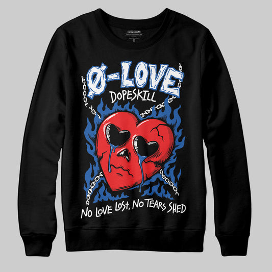 Jordan 12 “Blueberry” DopeSkill Sweatshirt Crying Heart Graphic Streetwear - Black