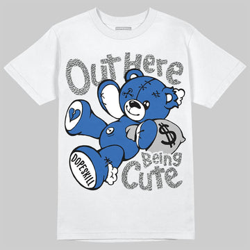 Jordan 3 True Blue DopeSkill T-Shirt Out Here Being Cute Graphic Streetwear - White 