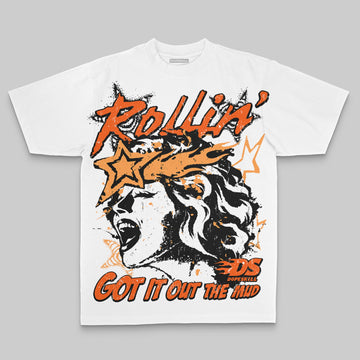 Orange Oversize Print Got It Out The Mud DopeSkill Graphic Premium T-shirt Streetwear - White