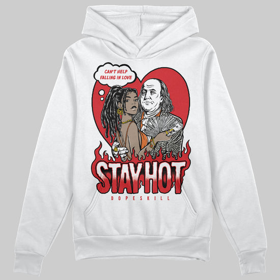 Jordan 3 “Fire Red” DopeSkill Hoodie Sweatshirt Stay Hot Graphic Streetwear - White