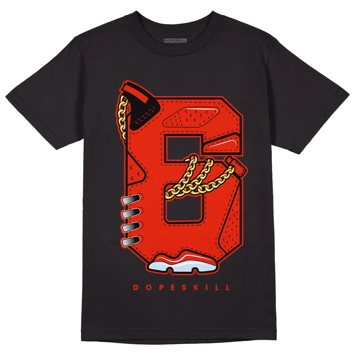 Jordan 6 Retro Toro Bravo DopeSkill T-Shirt No.6 Graphic Streetwear - Black