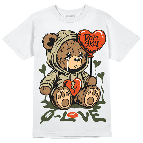 Olive Sneakers DopeSkill T-Shirt Broken Bear Graphic Streetwear - White