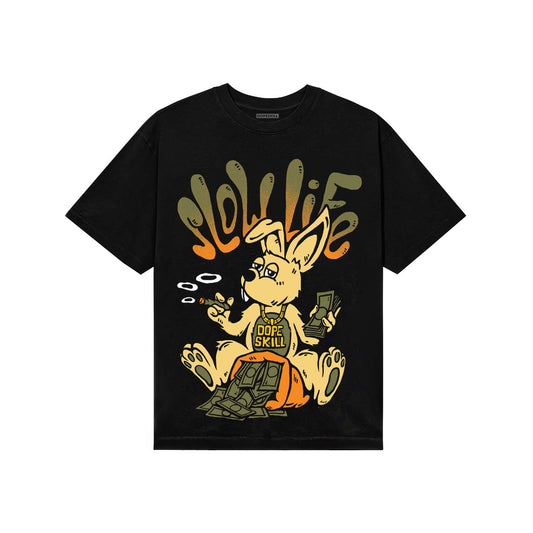 Olive Sneakers DopeSkill T-Shirt Slow Life Graphic Streetwear - Black