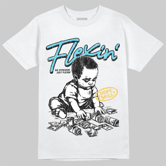 Jordan 11 Retro Gamma Blue (2025) DopeSkill T-Shirt Flexin' Graphic Streetwear - White