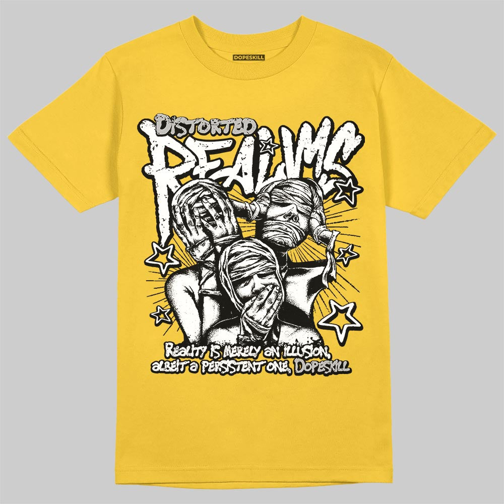 Jordan 5 'Tokyo' DopeSkill T-Shirt Distorted Realms Graphic Streetwear - Gold