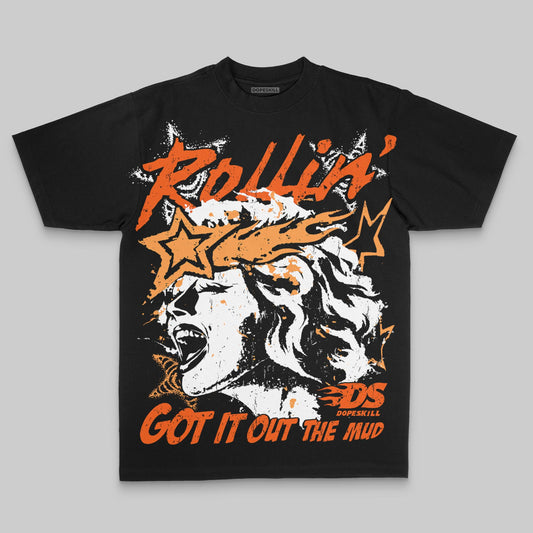 Orange Oversize Print Got It Out The Mud DopeSkill Graphic Premium T-shirt Streetwear - black