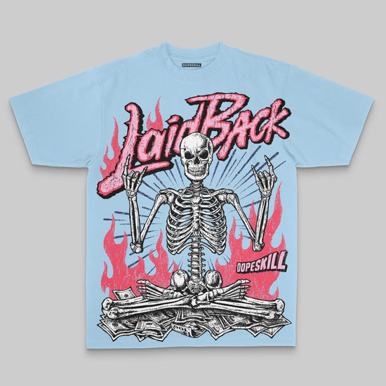 Laid Back Oversize Print DopeSkill T-shirt Streetwear - Chambray