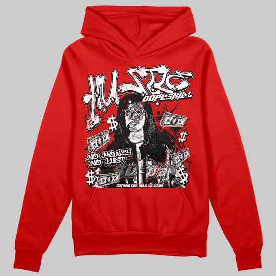 Red Sneakers DopeSkill Hoodie Sweatshirt No Money No Lust Graphic Streetwear - Red