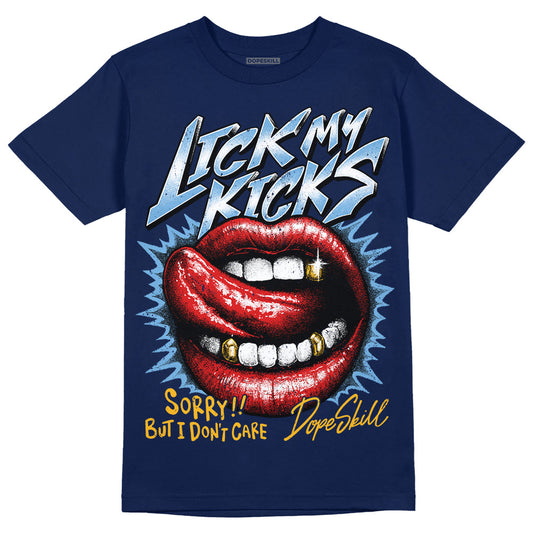 Jordan 1 High OG “First in Flight” DopeSkill Navy T-shirt Lick My Kicks Graphic Streetwear