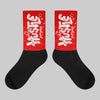 Fire Red 3s DopeSkill Sublimated Socks Hustle Graphic