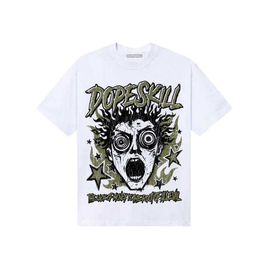 Olive Sneakers DopeSkill T-Shirt Root of Evil Graphic Streetwear - White