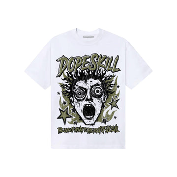 Olive Sneakers DopeSkill T-Shirt Root of Evil Graphic Streetwear - White