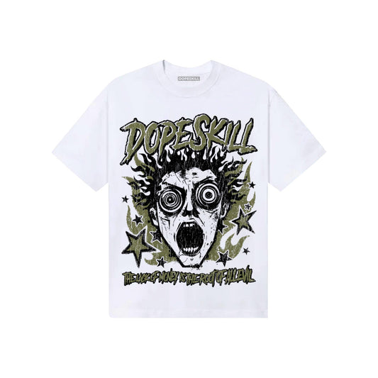 Olive Sneakers DopeSkill T-Shirt Root of Evil Graphic Streetwear - White