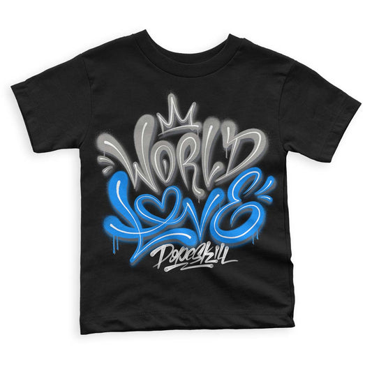Jordan 11 Cool Grey DopeSkill Toddler Kids T-shirt World Love Graphic Streetwear - Black