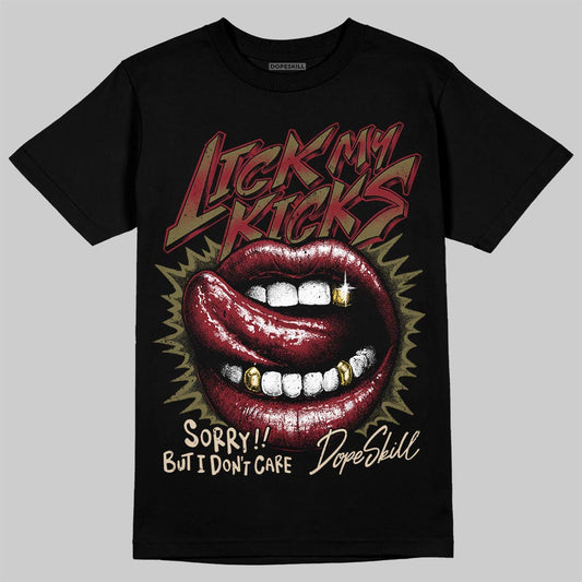 SB Dunk Low “Dark Team Red/Olive Flak” DopeSkill T-Shirt Lick My Kicks Graphic Streetwear - Black