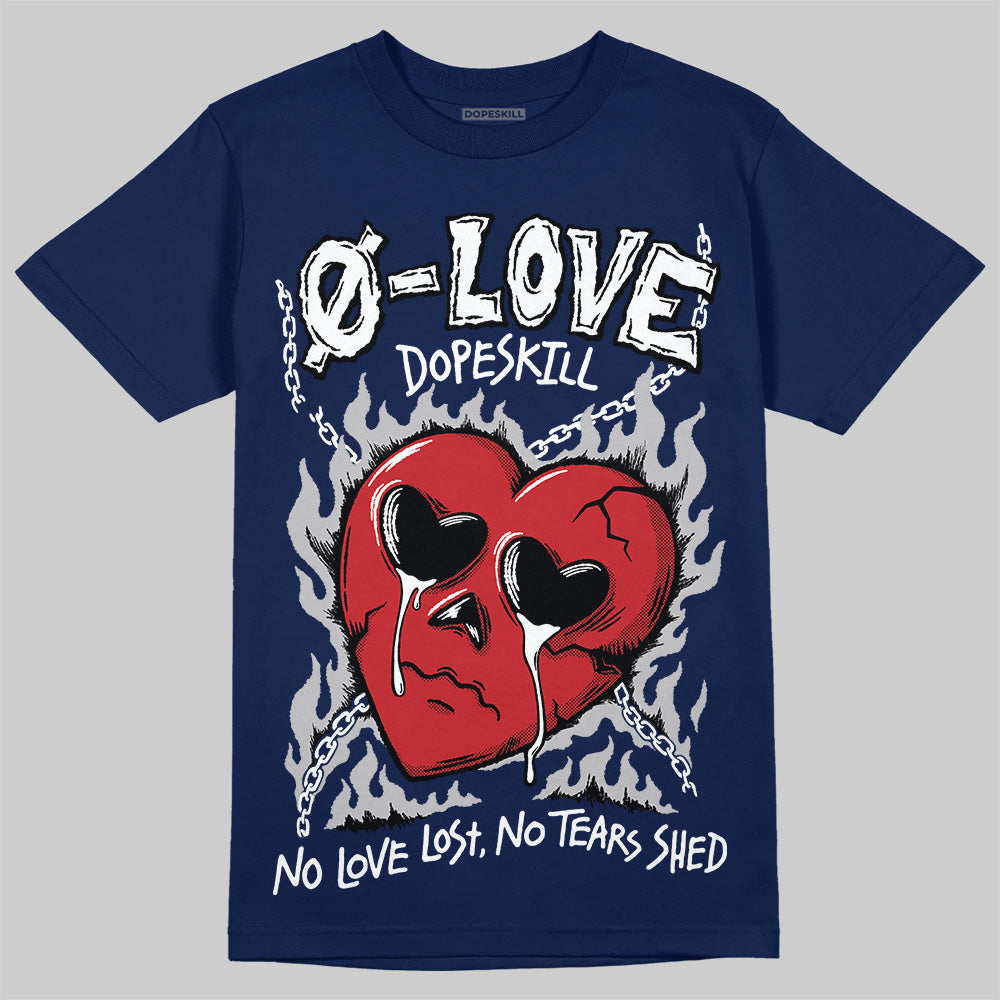 Jordan 4 SB “Summit White/Navy” DopeSkill T-Shirt Crying Heart Graphic Streetwear - Navy