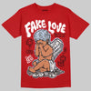 Jordan 5 Retro Fire Red Black Tongue (2025) DopeSkill T-Shirt False Love Graphic Streetwear - Red