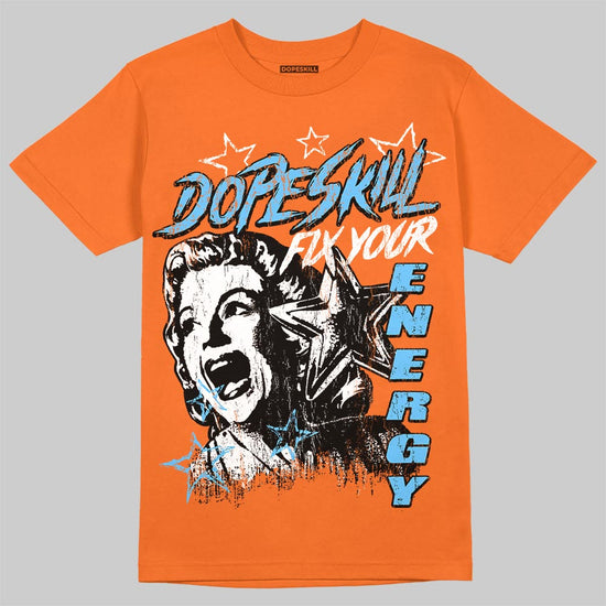 Orange Sneakers DopeSkill T-Shirt Fix Your Energy Graphic Streetwear - Orange