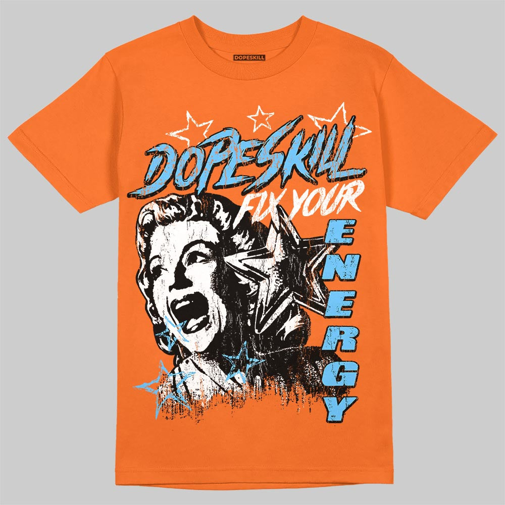 Orange Sneakers DopeSkill T-Shirt Fix Your Energy Graphic Streetwear - Orange