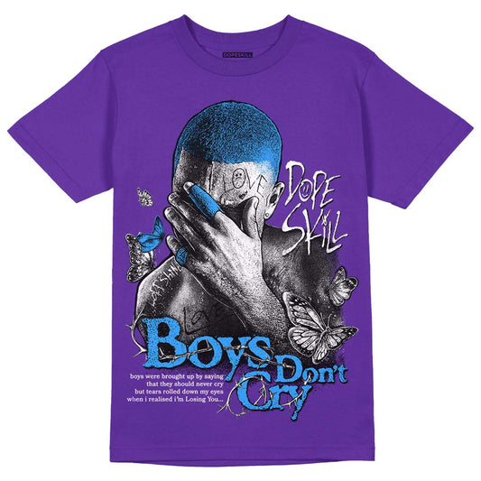 Jordan 13 Court Purple DopeSkill Purple T-Shirt Boys Don't Cry Graphic Streetwear