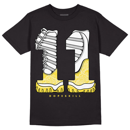 Jordan 11 Low 'Yellow Snakeskin' DopeSkill T-Shirt No.11 Graphic Streetwear - Black