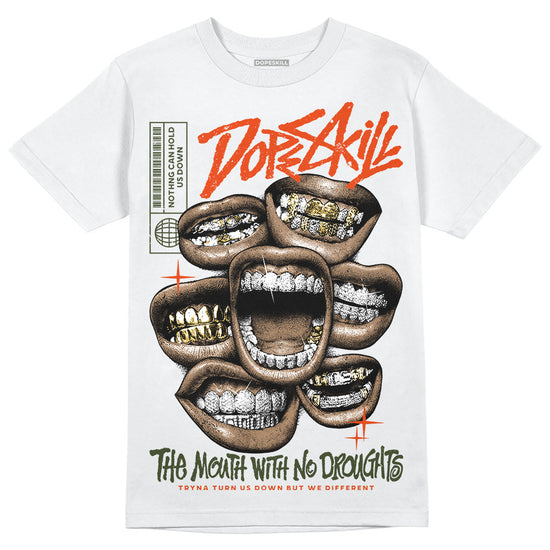 Olive Sneakers DopeSkill T-Shirt The Mouth With No Droughts Graphic Streetwear - White