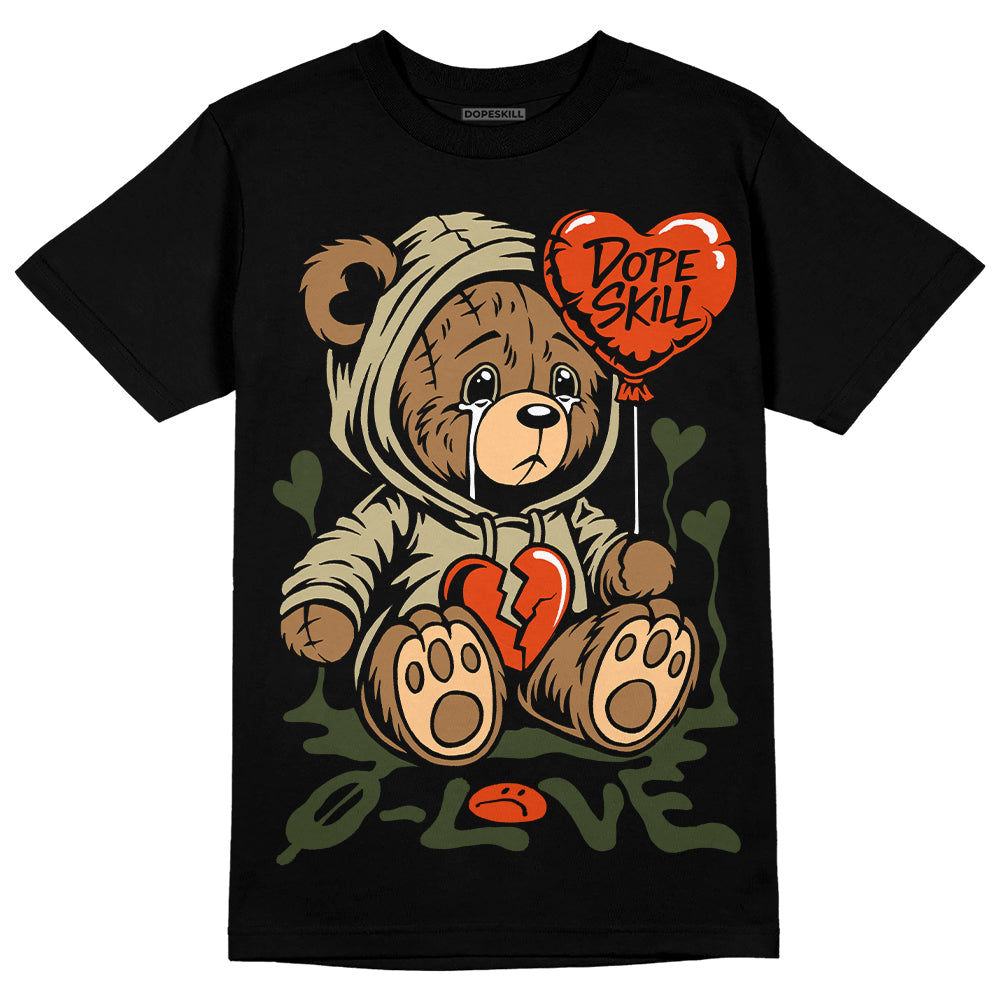 Olive Sneakers DopeSkill T-Shirt Broken Bear Graphic Streetwear - Black