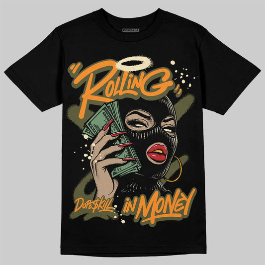 Olive Sneakers DopeSkill T-Shirt Rolling in Money Graphic Streetwear - black