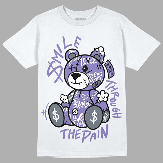 Jordan 5 Retro Low Indigo Haze DopeSkill T-Shirt Smile Through The Pain Graphic Streetwear  - White 