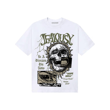 Olive Sneakers DopeSkill T-Shirt Jealousy Graphic Streetwear - White