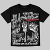 Jordan 4 OG “White Cement” Oversize Print 'No Money No Lust' DopeSkill Graphic T-shirt Streetwear - black