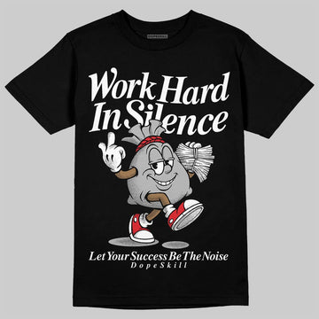 Dunk Low Panda White Black DopeSkill T-Shirt Work Hard In Silence Graphic Streetwear - Black
