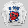 Jordan 12 “Blueberry” DopeSkill Long Sleeve T-Shirt Crying Heart Graphic Streetwear - White