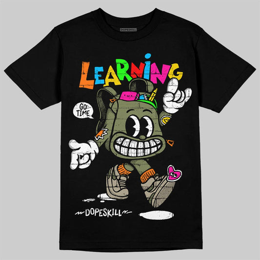 Olive Sneakers DopeSkill T-Shirt Learning Graphic Streetwear - Black