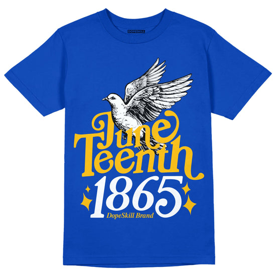 Royal Blue Sneakers DopeSkill Royal Blue T-shirt Juneteenth 1865 Graphic Streetwear