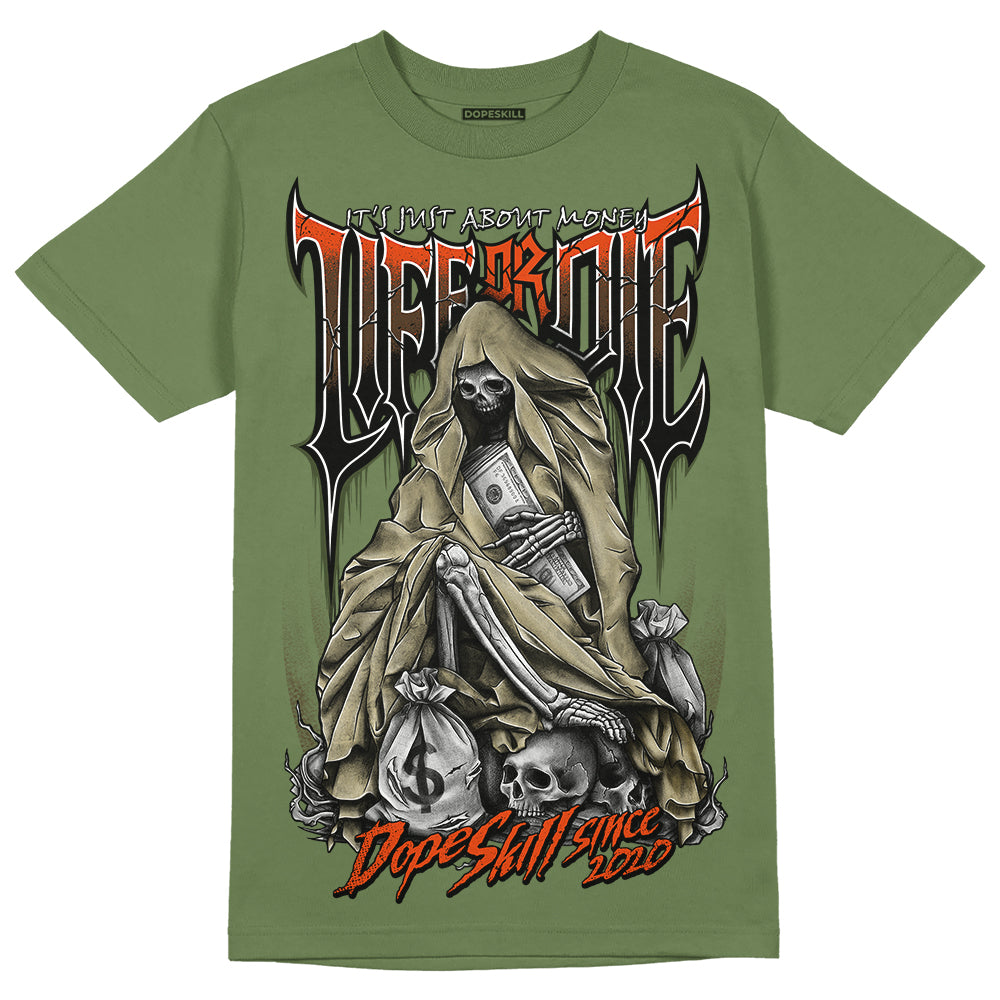 Olive Sneakers DopeSkill Olive T-shirt Life or Die Graphic Streetwear