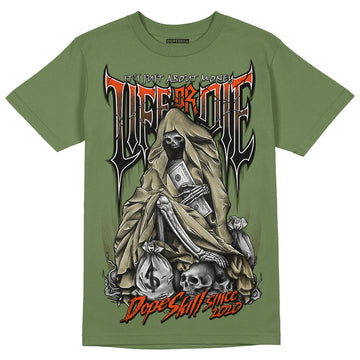 Olive Sneakers DopeSkill Olive T-shirt Life or Die Graphic Streetwear