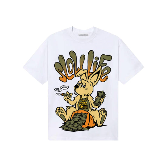 Olive Sneakers DopeSkill T-Shirt Slow Life Graphic Streetwear - White