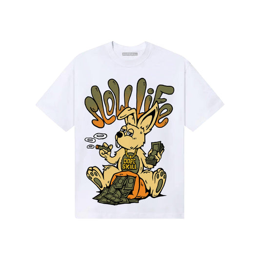 Olive Sneakers DopeSkill T-Shirt Slow Life Graphic Streetwear - White