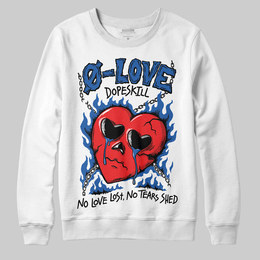 Jordan 12 “Blueberry” DopeSkill Sweatshirt Crying Heart Graphic Streetwear - White