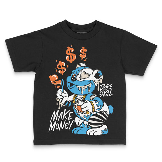 Jordan 1 High OG “UNC” Reimagined DopeSkill Toddler Kids T-shirt Make Money Graphic Streetwear - black